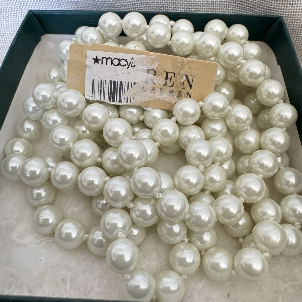 NEW Lauren Ralph Lauren Pearl Opera Necklace 30 in
